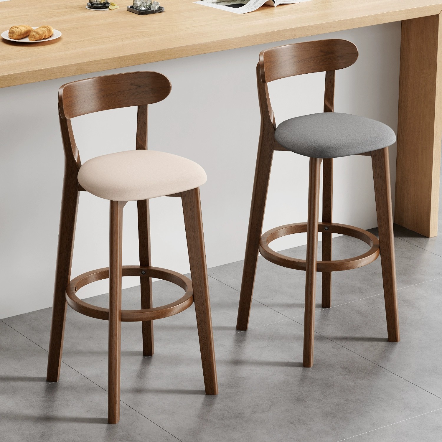 Wooden Bar Stool Modern Dining Room Office Stool Luxury Chaises for Nordic Interior Decoration Luxury Wooden Dining Stool