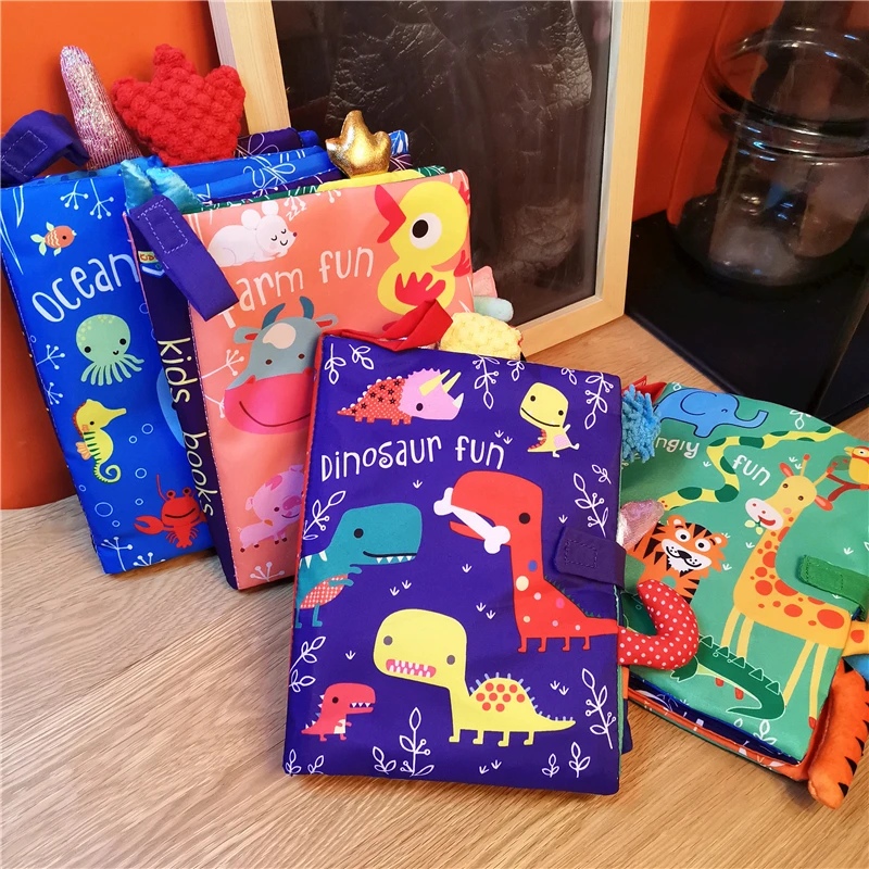 Baby Crib Book Toys for Newborns 6 12 Months Baby Accessories Sensory Toys Educational Black White Baby Toys Animal Cloth Book
