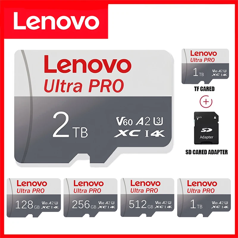 Высокоскоростная карта памяти Lenovo Micro SD 2TB 1TB 512GB 256GB UP TO 100MB/s U3 128GB TF-карта для USB-адаптера чтения карт Micro sd