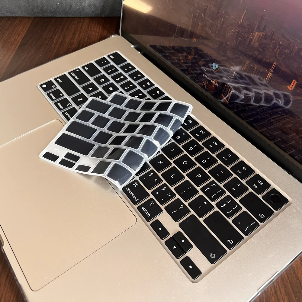 Kompatible Tastaturabdeckung für 2025, MacBook Air 13,6 M4 A3240 A3113, MacBook Pro 14 16 M4 M3 A3185 A3401 A3403 A2991 mit Touch-ID