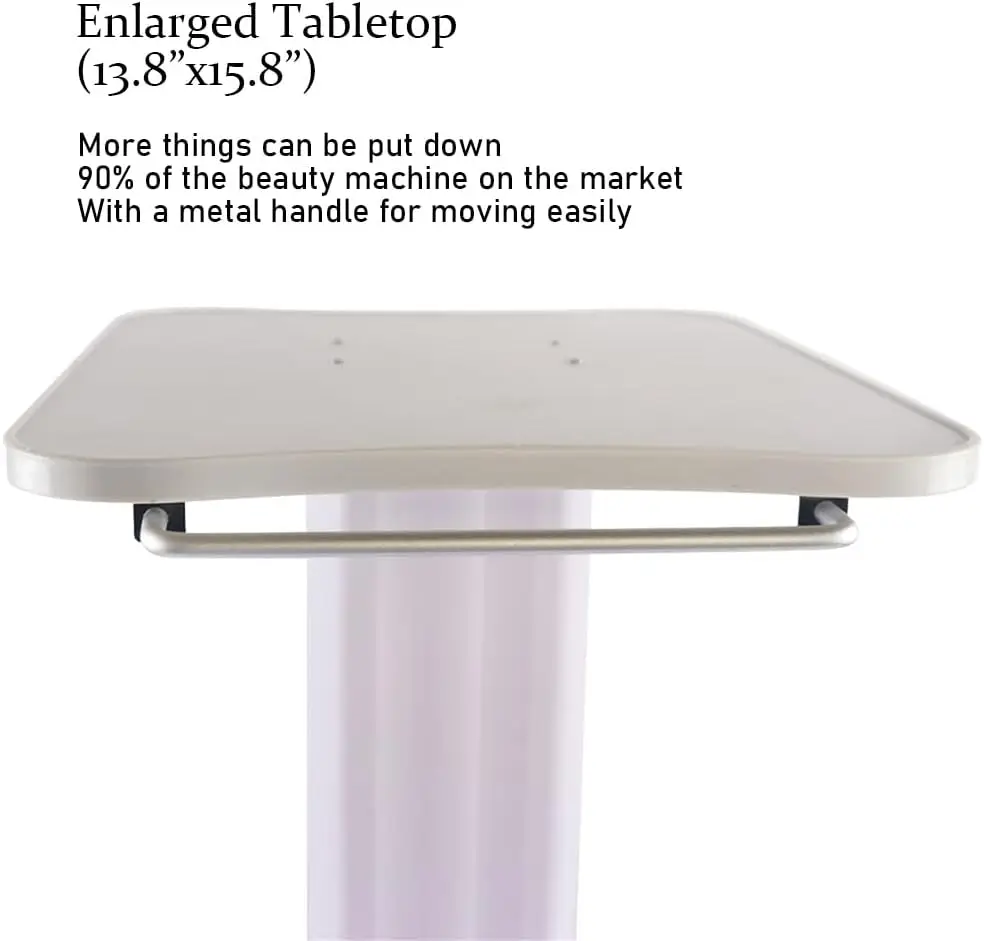 Carrello per spa per salone di bellezza, carrello leggero per salone di bellezza in ABS 14" x 16", doppio livello con vassoio, bianco