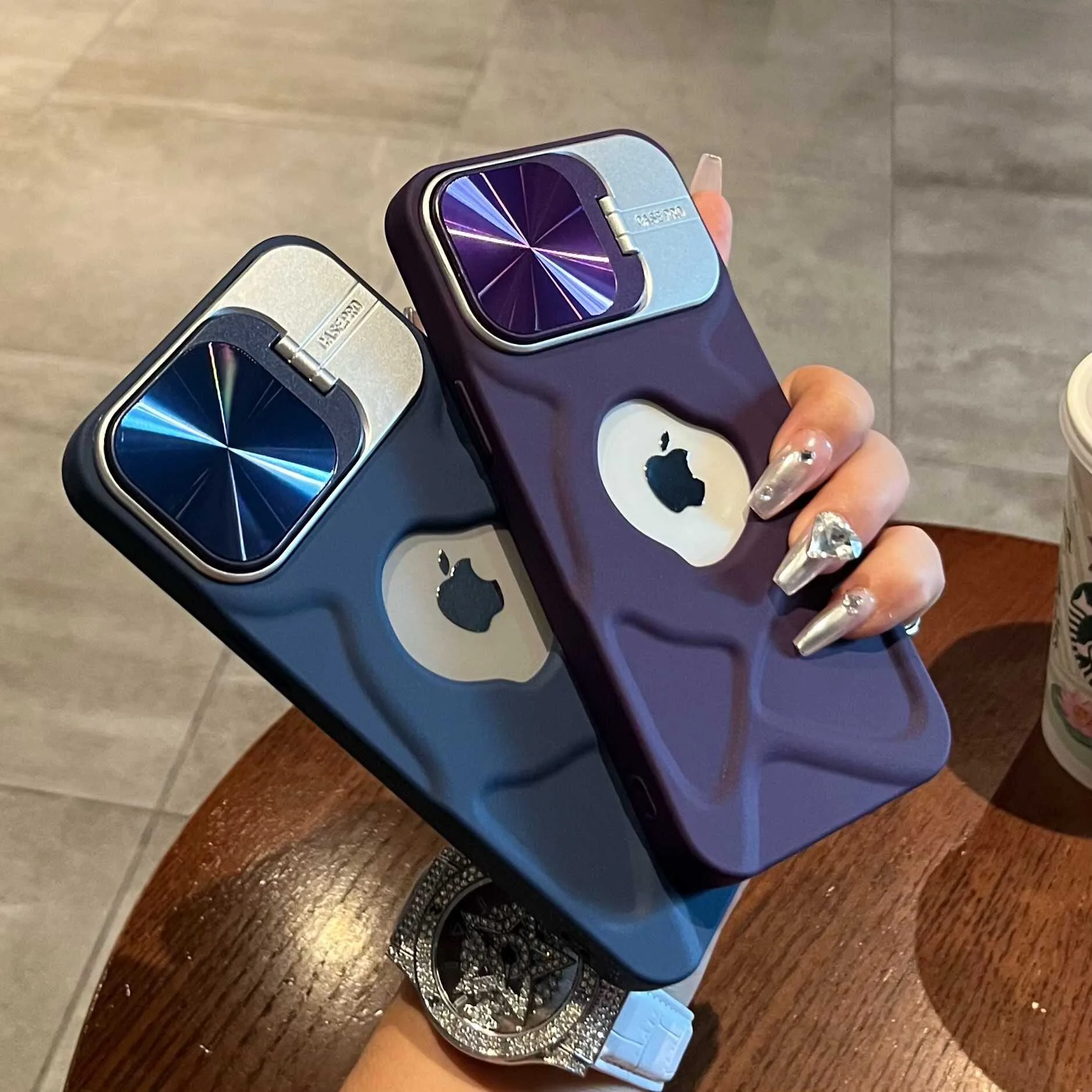 Funda magnética con agujero para logotipo de moda para iPhone 11, 12, 13, 14, 15 16 Pro Max Plus, protección de lente, soporte con tapa, funda suave de silicona Magsafe