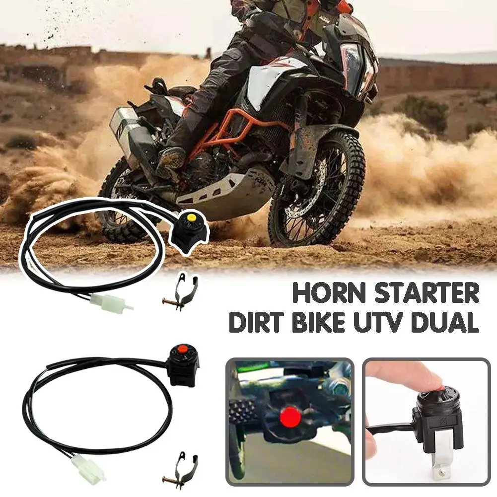 Universal Motorcycle Kill Stop Red Push Button Horn Starter Dirt Bike ATV UTV Dual Sport For 22mm Handlebar Mounted Bars