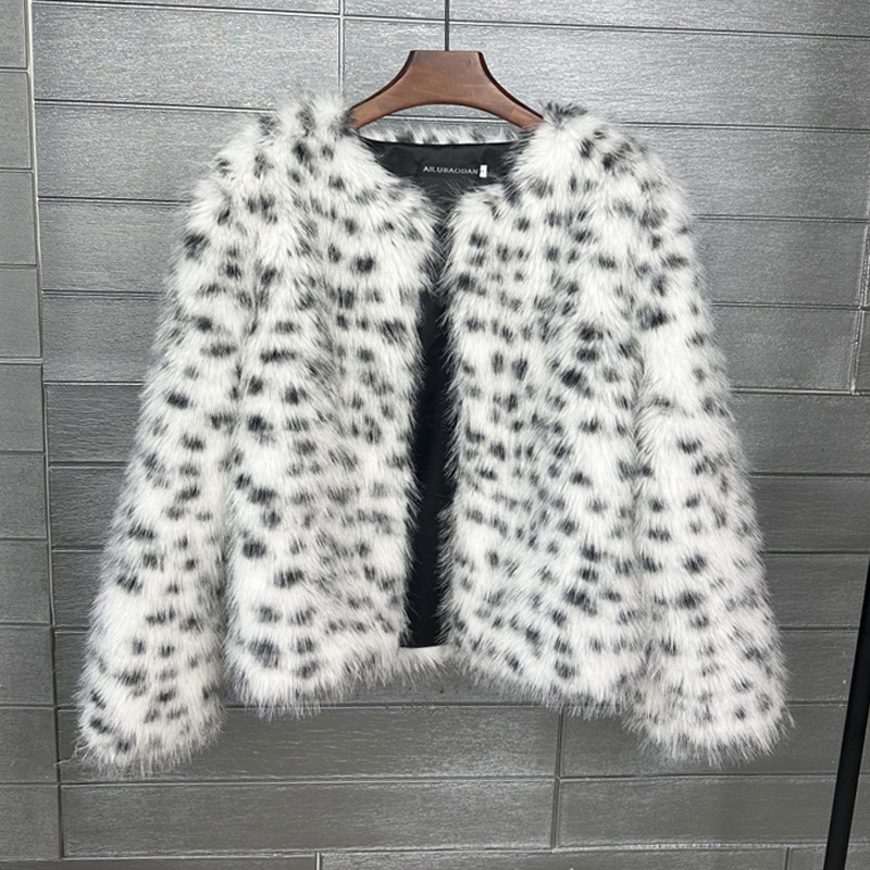 Frühling Lange Faux Pelzmantel Frauen Herbst Winter Große Jacke Mantel Leopard Y2k Taschen Dicken Mantel Warme Jacken Maxi Mäntel