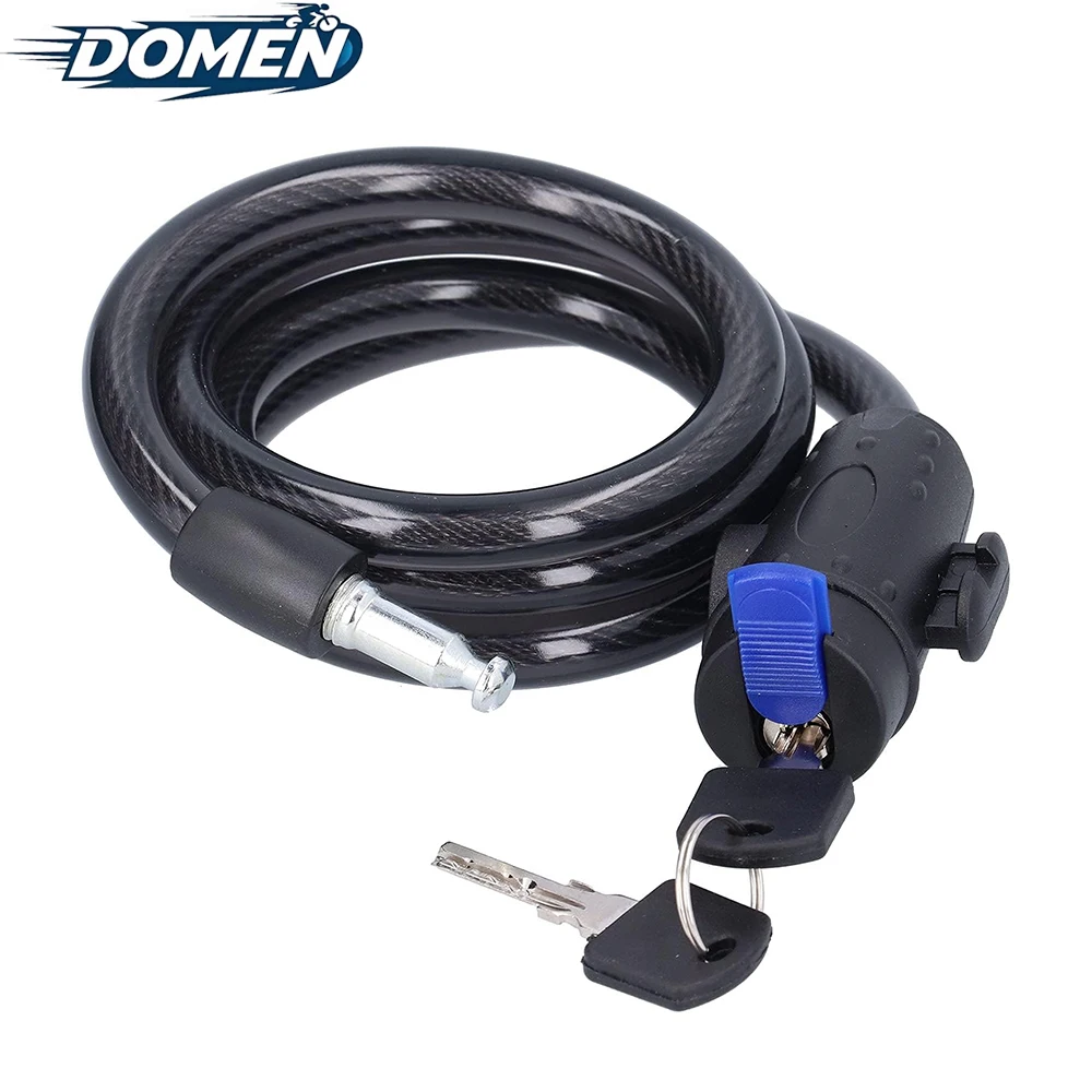 Domen bloqueio de corrente resistente para bicicleta, 8mm de espessura, aço anti-roubo com 2 chaves, bloqueio de segurança, motocicleta, acessórios de bicicleta