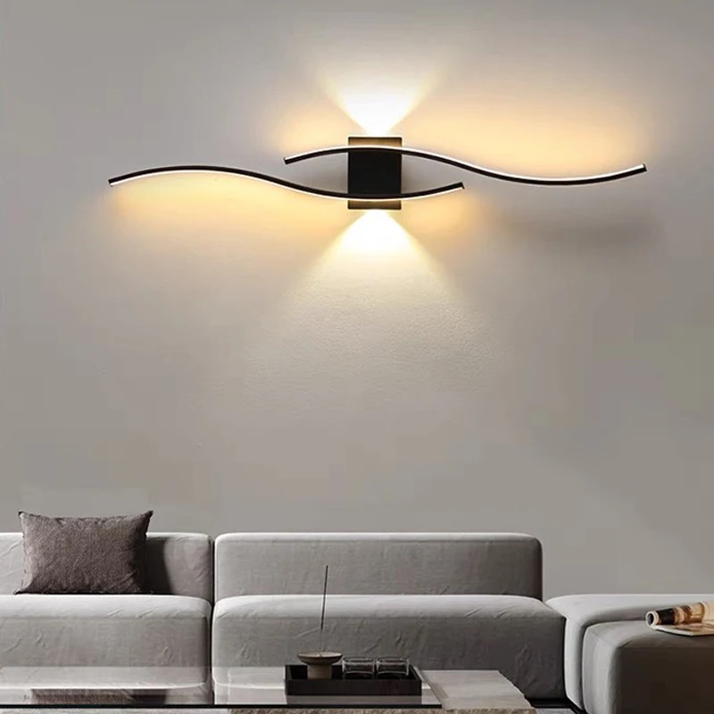 Innen-LED-Wandlampen für Schlafzimmer, Nachttisch, 24 W, 28 W, Schwarzgold, LED-Wandleuchten, Wandleuchte, Dekor für Zuhause, Flur, Gang, Balkon