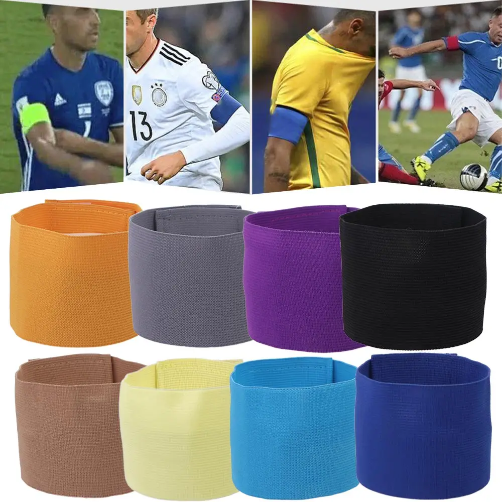 สายรัดแขนเล่นฟุตบอลแบบมืออาชีพพร้อมให้เลือก15สี pengikat lengan กีฬาแบบยืดหยุ่นของสายรัดแขนกัปตันทีมฟุตบอลกันลื่น