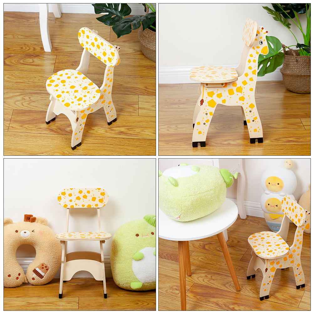 Sedia giraffa in legno Mobili per bambini Sgabello Sedile per bambini Strumento Sedia con schienale per bambini Sedile per addestramento del bambino Prima infanzia