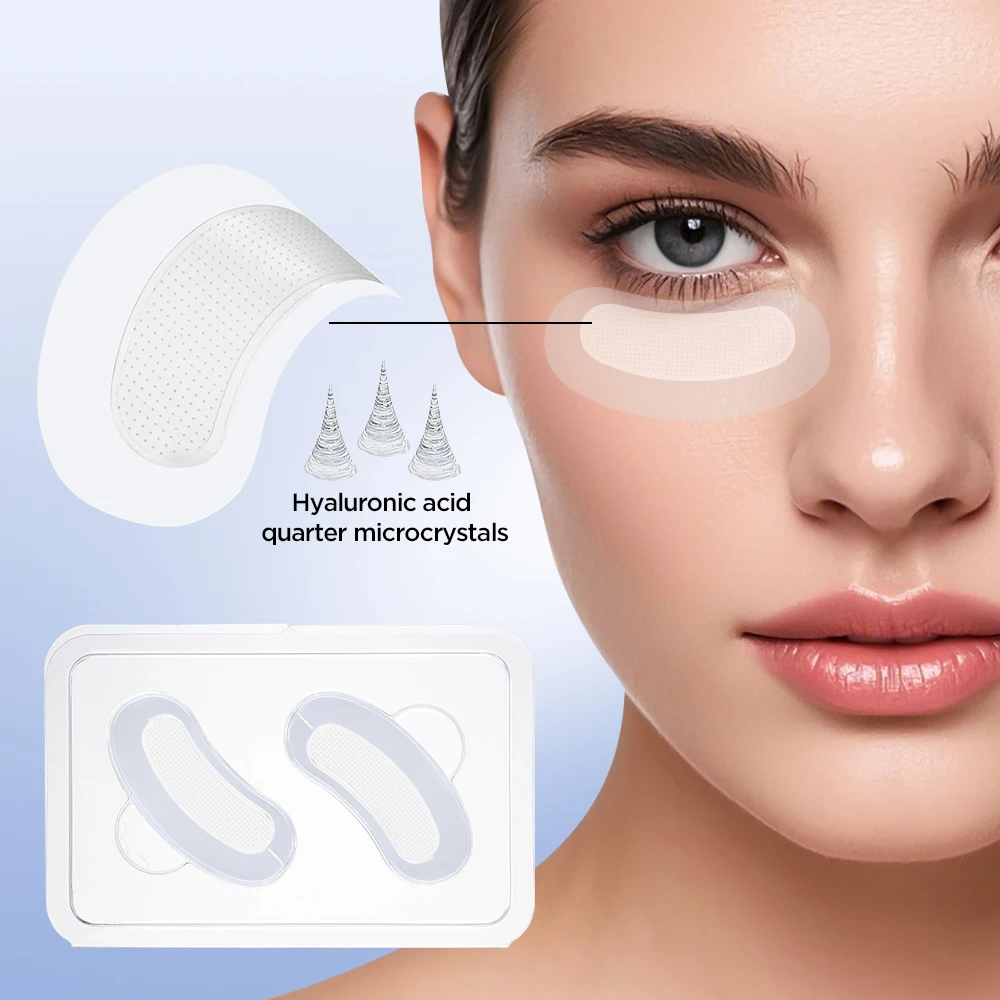 Parches para ojos con microagujas, mascarilla coreana para el cuidado de la piel, ácido hialurónico, 1-10 Uds., antiarrugas, envejecimiento, mascarilla hidratante para ojos en círculo oscuro