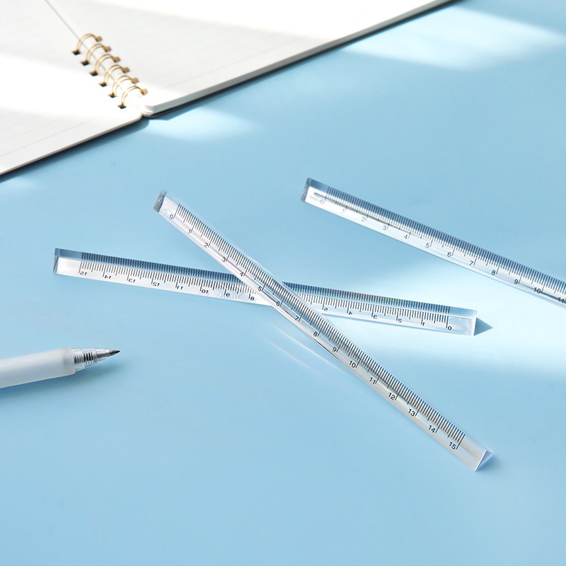 Transparent Triangle Ruler 15 Cm Kawaii Accessories Stationery School Supplies Student Rulers