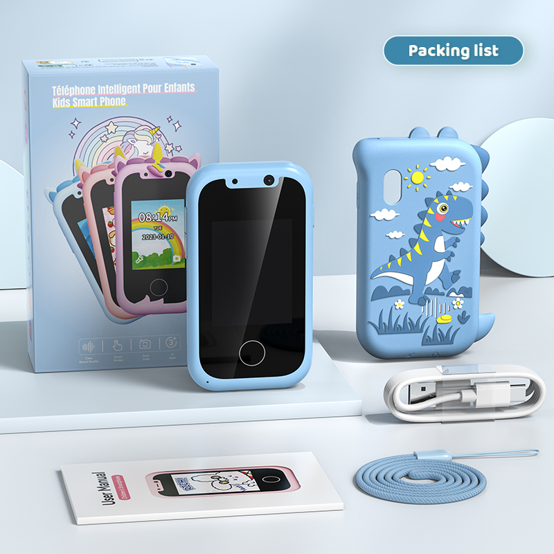 Kids Phone Gifts Toys for 3-12 Year Olds Toy Phone with Dual Camera MP3 Music Player Game Touchscreen Learning Toy Birthday Gift