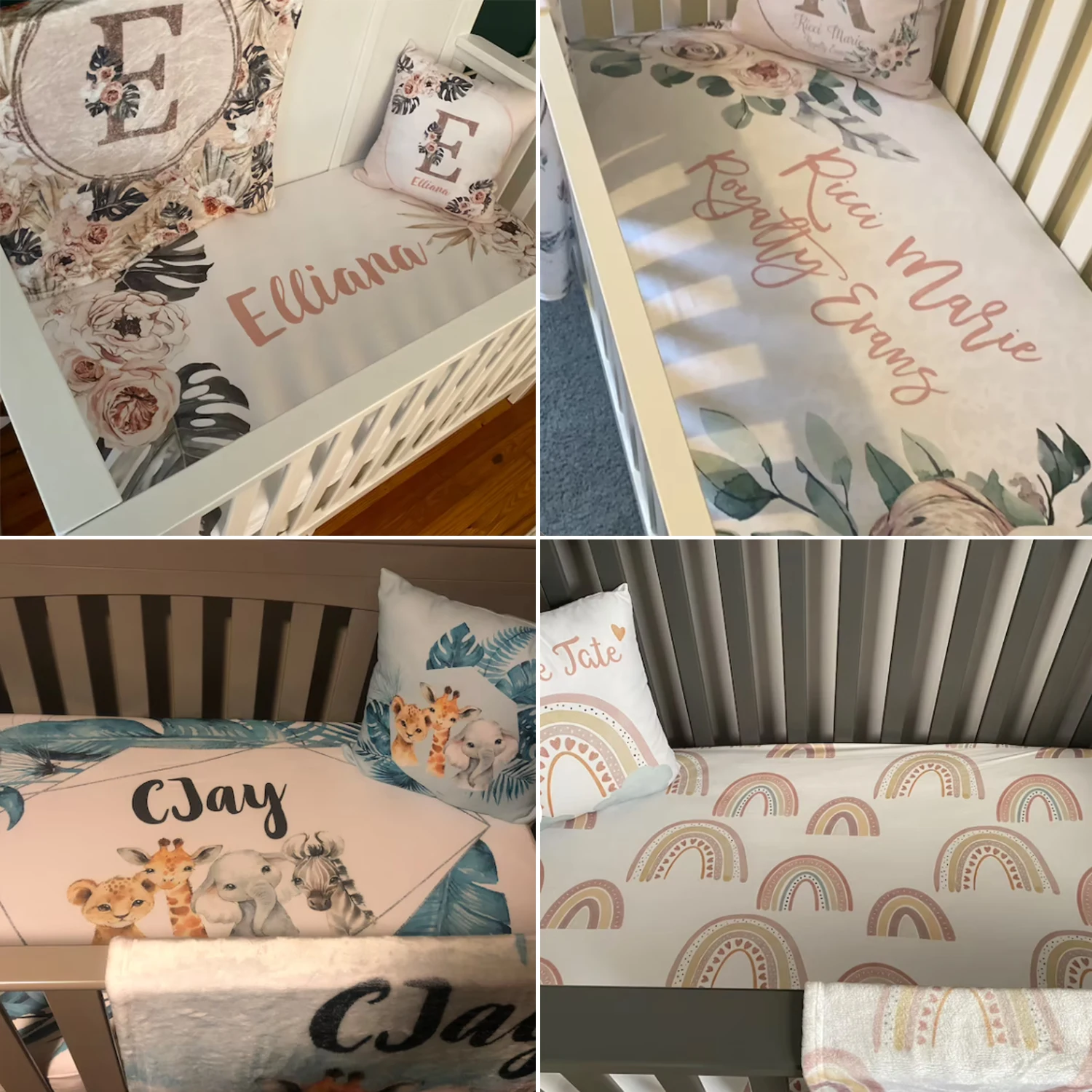 LVYZIHO Custom Name / Image Baby Crib Bedding Set, Your Image Here Bedding Set