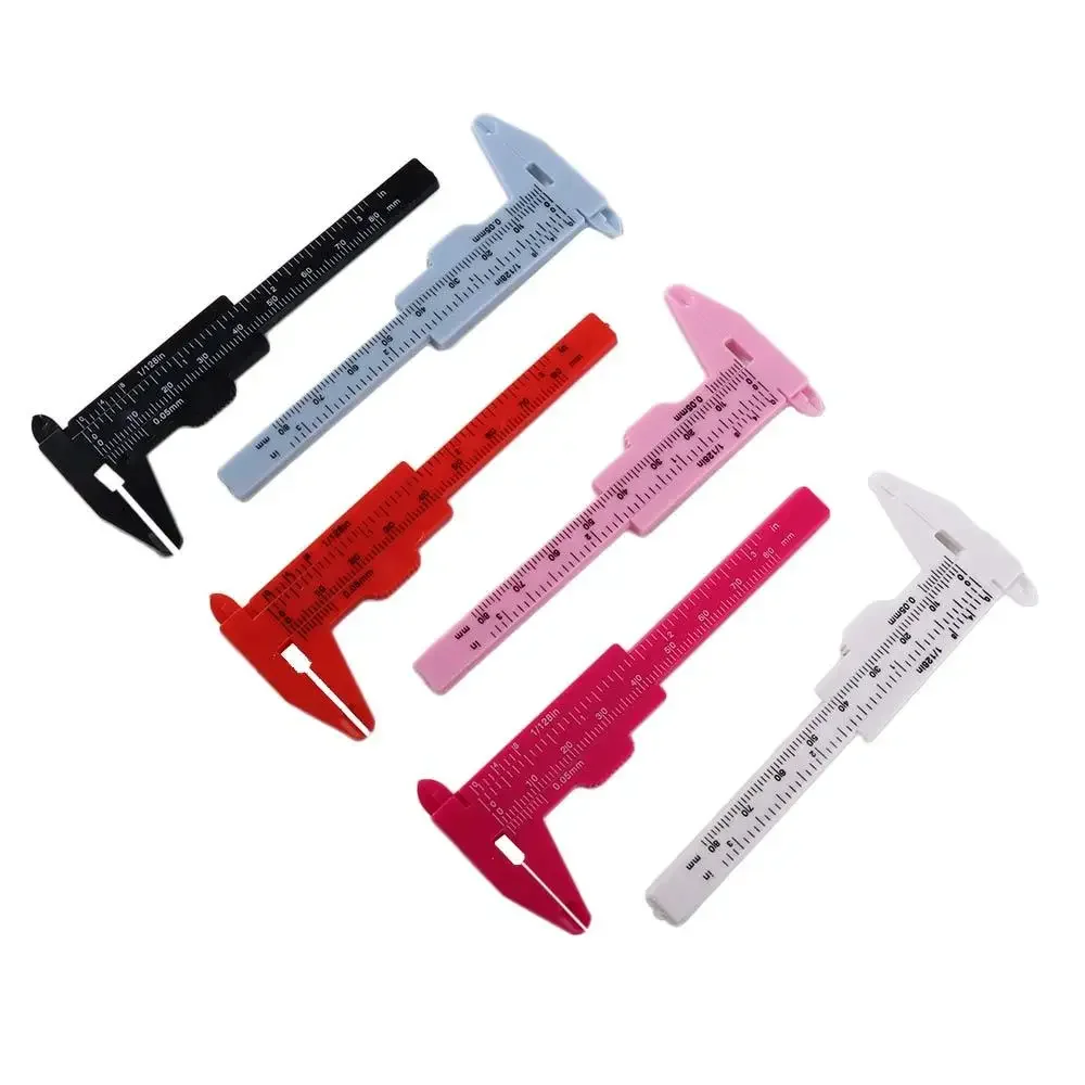 Plastic Portable Mini Sliding Vernier Caliper 0-80mm Double Scale Gauge Student Ruler Measure Tools Small Object Creative Gift