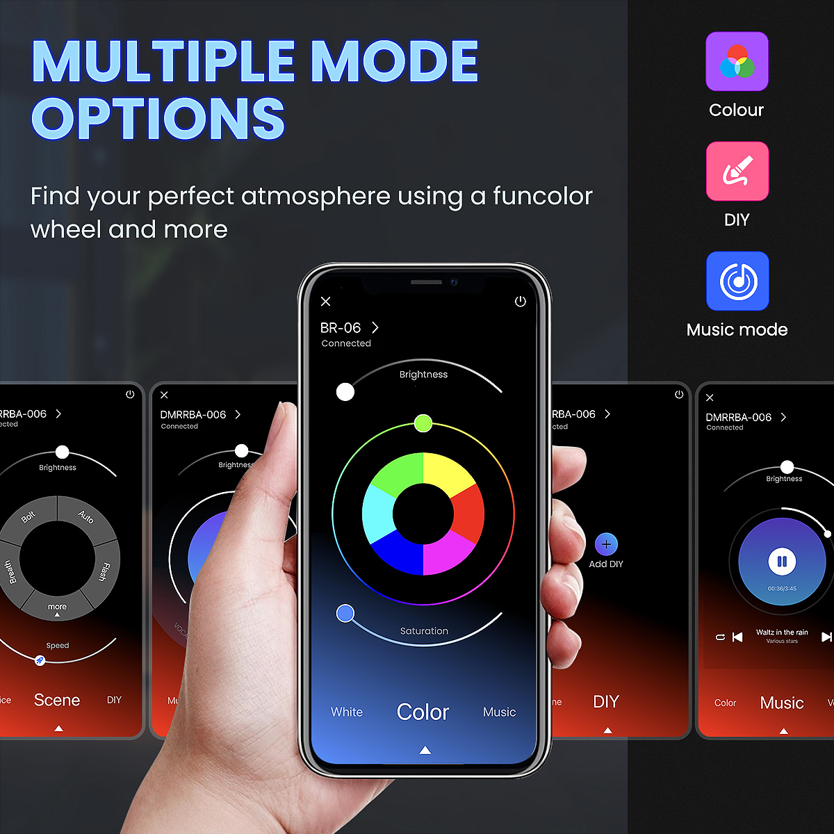 Luces de cuerda de neón, Control de luces de cuerda Led flexibles con aplicación/remoto, luces de cuerda de múltiples modos, luces de neón Led RGB para exteriores IP65 Wa