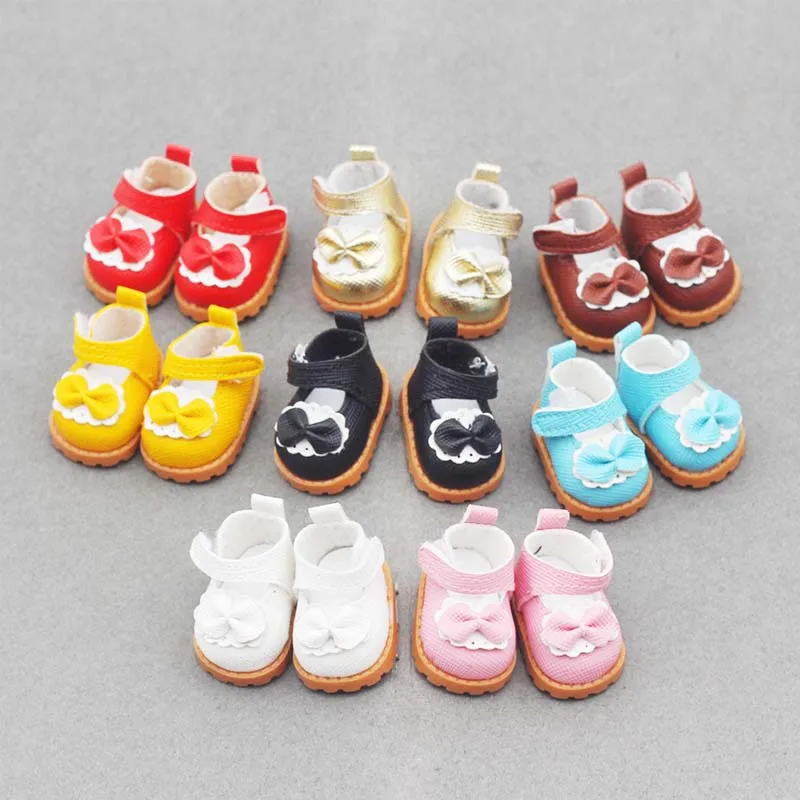 1 para wielokolorowych butów dla lalek Labubu Buty z kokardką dla lalek Labubu 17 cm Akcesoria Buty dla lalek Skórzane buty dla lalek