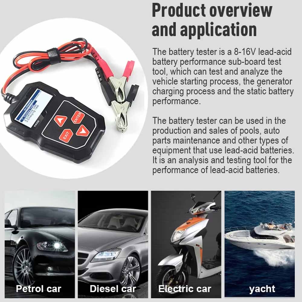 รถแบตเตอรี่เครื่องทดสอบ 100 ถึง 2000CCA Cranking ชาร์จเครื่องทดสอบวงจร KW208 ยานยนต์เครื่องวิเคราะห์แบตเตอรี่ 12 โวลต์แบตเตอรี่เครื่องมือ