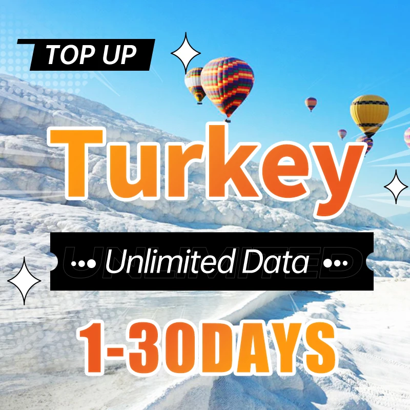 Tarjeta SIM prepaga de Turquía, datos ilimitados 4G, tarjeta SIM de Internet, tarjeta de datos de viaje al extranjero para soporte de Turquía eSIM