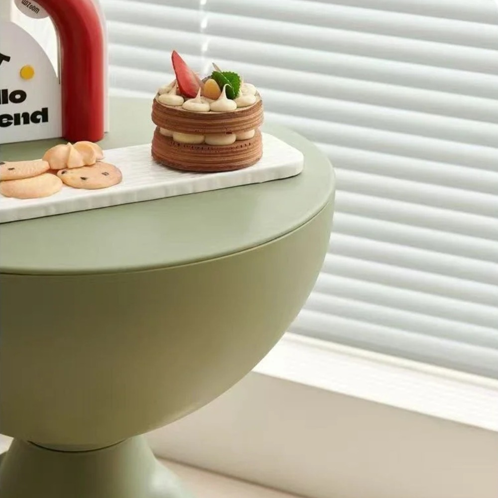 Cream Coffee Table Sofa Bed Side Table Creative Flat Head Plastic Round Tables Modern Simple Home Accessories Living Room Decor