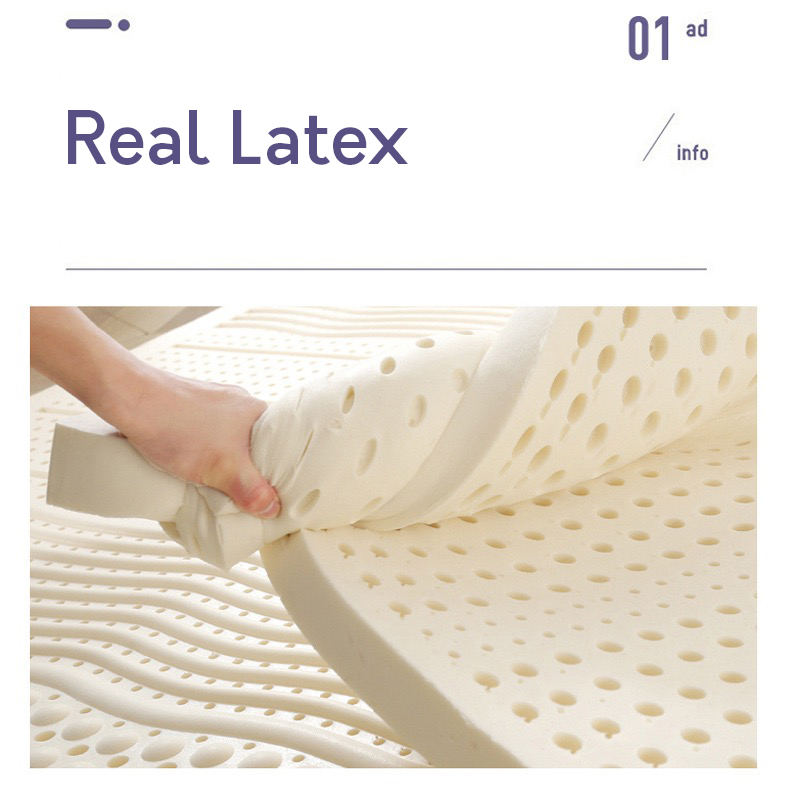 Colchón de látex 100% natural con funda, colchón de goma pura importada, cama de 1,8 m y 2,0 m, alfombrillas gruesas para el dormitorio del hogar