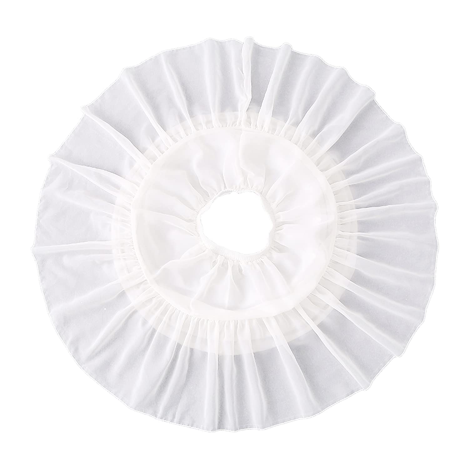 Donne Ragazze Lolita Crinolina Sottoveste Abito da ballo in chiffon Sottoveste Corto 2 Cerchi Sottogonna per Cosplay Abito con orlo grande Bianco