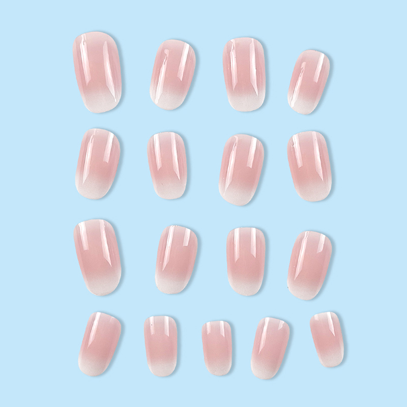 24Pcs Oval Short Pink Press on Nails Simple Ombre Spring False Nail for Sweet Sassy Cool Women&Girl Removable Wearable Nail Art