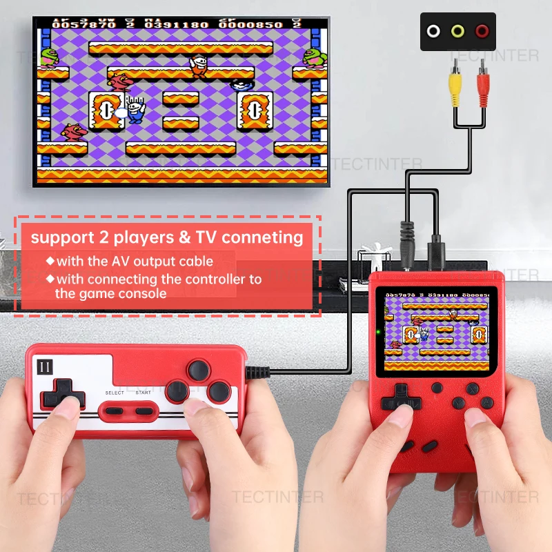 Mini console per videogiochi retrò portatile Lettore di giochi portatile a 8 bit 500 giochi integrati Console di gioco AV Out Videogioco Gameboy