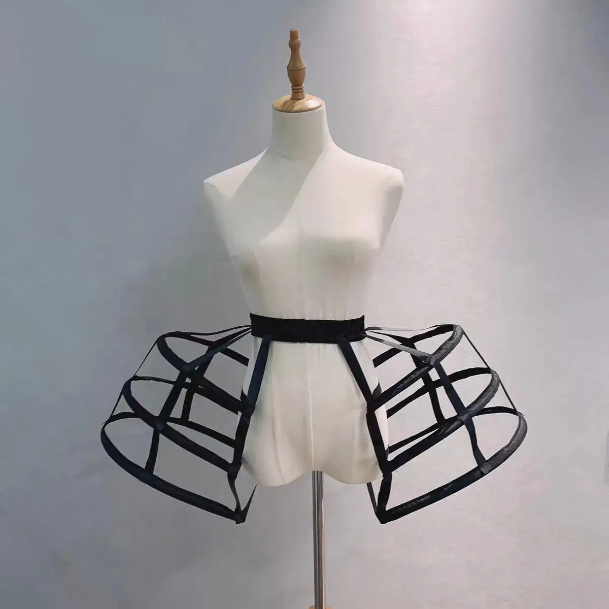 Sottoveste da donna sottoveste barocca a cerchio gabbia per uccelli gonna supporto sottogonna crinolina cosplay abito da ballo vintage