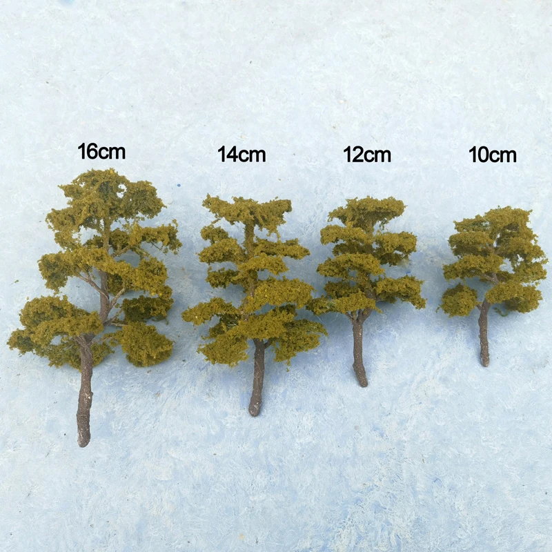 10/12/14/16cm Mountain field wire tree model army green military sand table landscaping scale model train railway layout