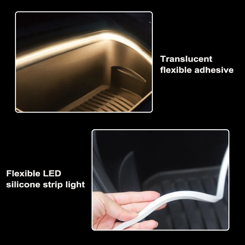 BLALIONFrunk สดใส LED Strip ดัดแปลง Ambient Light สําหรับ Tesla รุ่น 3 Y S 5M กันน้ํายืดหยุ่นบรรยากาศโคมไฟ비