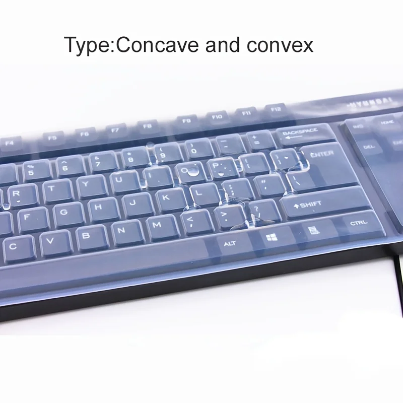 Universele toetsenbord siliconen beschermfolie Skin Cover Desktop PC Transparant silicagel Bump concaaf en convex plat membraan