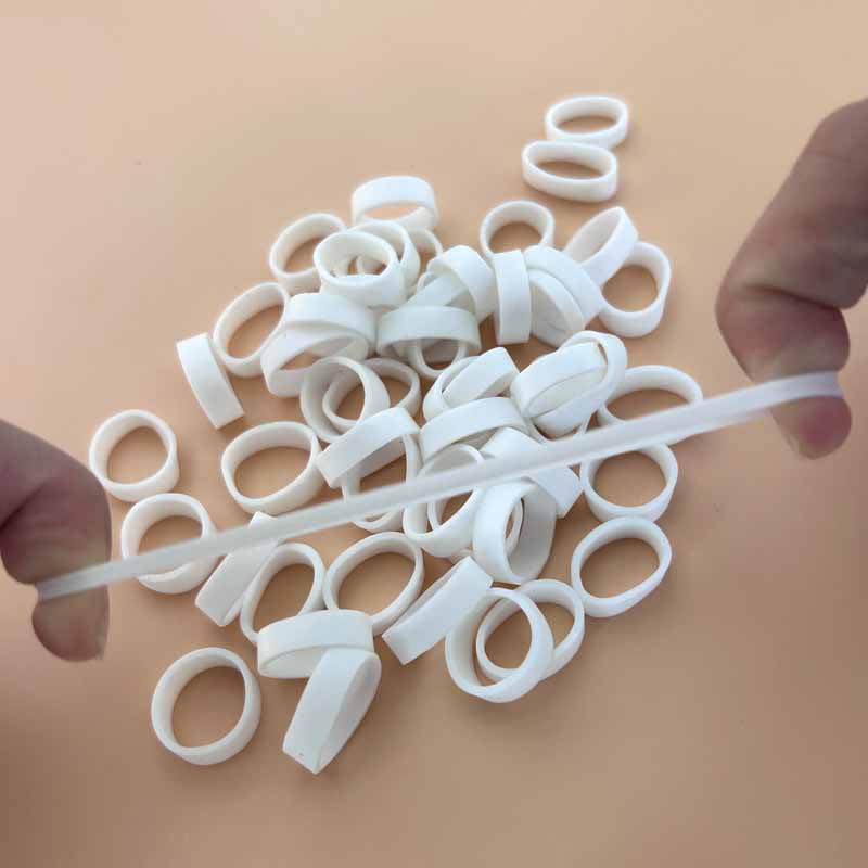 450pcs 고무 밴드 화이트 컬러 미니 높은 탄성 고무 밴드 용품 홈 오피스 편지지에 대 한 Stretchable 라텍스 반지