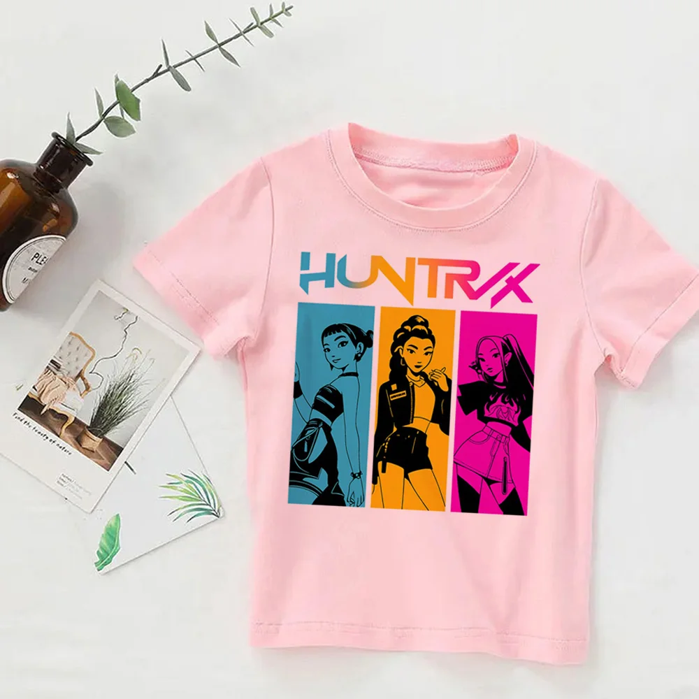 Derpy Tiger Kpop Demon Hunters Kawaii Cartoon T-shirt Summer Toddler Girl Clothes Shirt for Children Girl Boy Cute Tiger