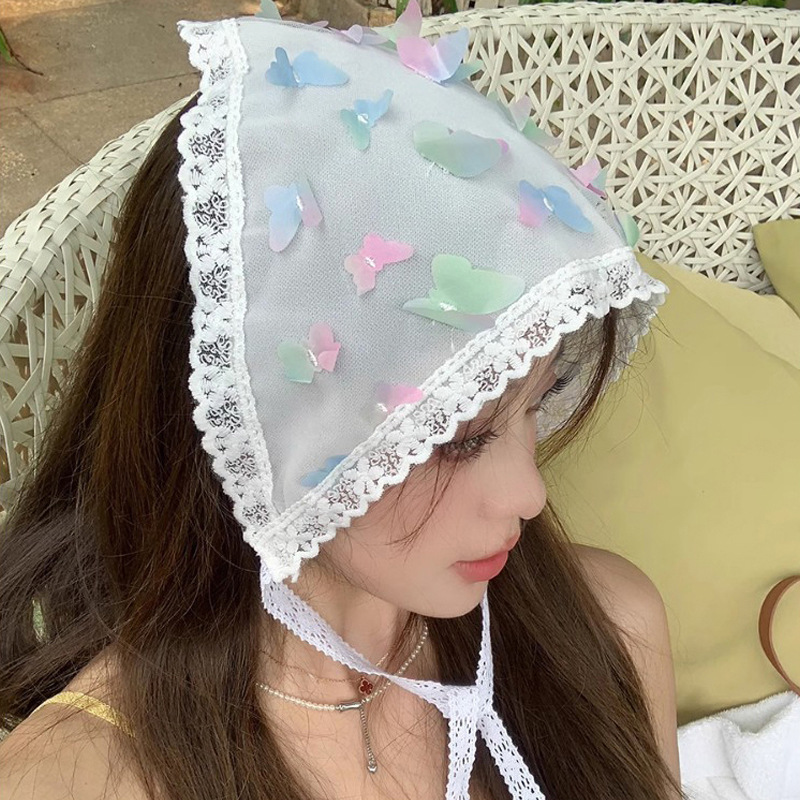 Ausverkauf_Weiße Spitze Nangativosativosativosativos Für Frauen Sommer Sean ovat Diego Daugricht Girl Travel Styling Turban Bandana Fashion Retro Flower