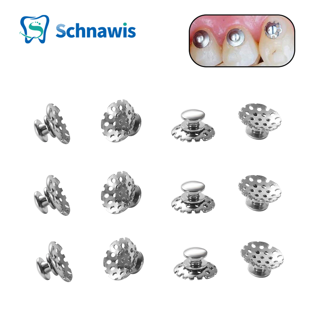 10Pcs/Bag Dentistry Dental Orthodontic Lingual Buttons with Hook Direct Bonded Eyelet Traction Hooks Composite Ceramic Materials