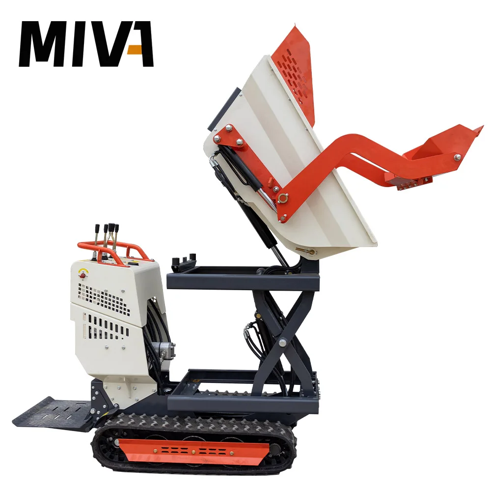 Small Crawler Dumper Truck 500 KG Hydraulic Garden Use 360 degree tilt Mini Dumpers engineering Self-loading transport dump