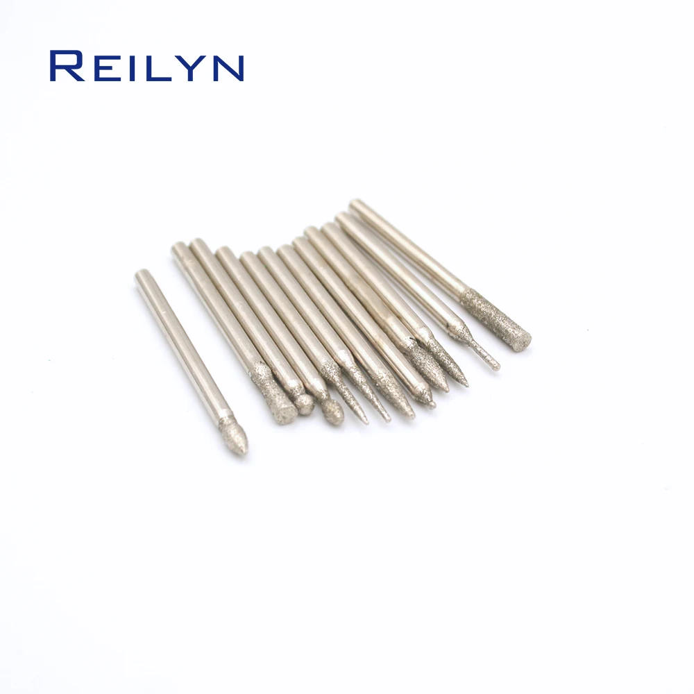 Aiguille-accesorios para herramientas eléctricas Dremel, 30 piezas, 3mm, 120 #, brocas de diamante, muela abrasiva, vástago, grabado de piedra y madera