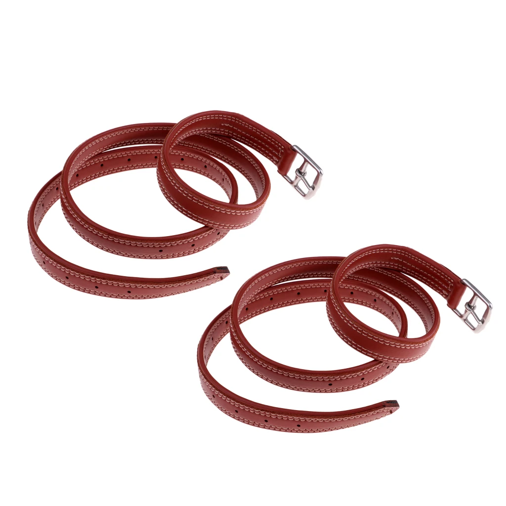 2 pezzi in pelle con staffa inglese con fibbie in acciaio inossidabile, attrezzatura per equitazione con stabilità di lunghezza 1,35 m, attrezzatura equestre