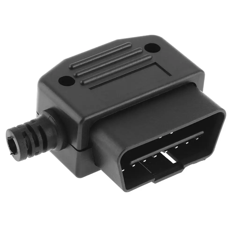 OBD II OBD2 L-тип 16-контактный разъем для автомобильного кабеля, разъемы для проводов, разъем с корпусом и винтом