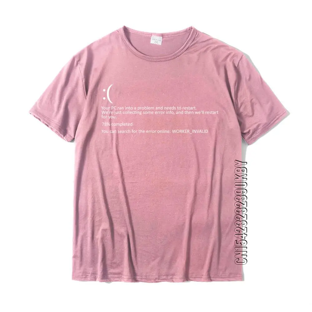 メンズtシャツ,ユーモラスな服,青いデスパターン,bsod,クラッシュオタク,コンピューターコスチューム,コットン