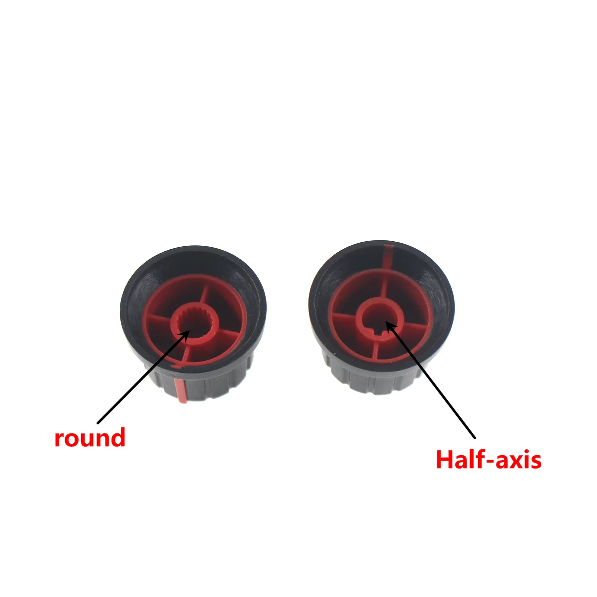 10PCS Dual color knob 24 with indication plastic knob 6mm potentiometer cap speaker knob straw hat amplifier knob