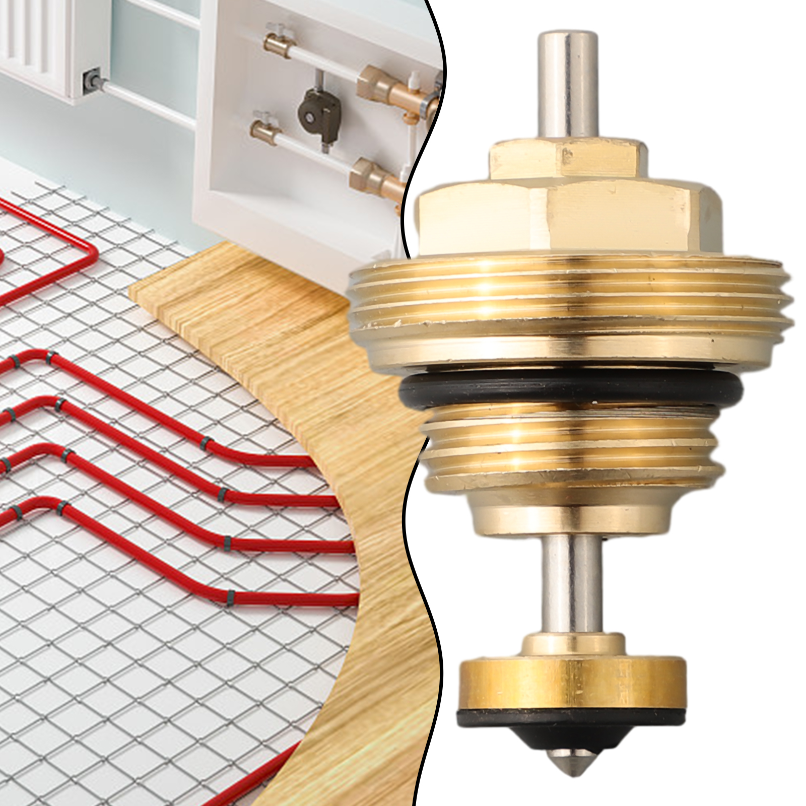 Núcleo de válvula de pasador de retorno de inserción de válvula para actuador UFH M30x1,5, distribuidor de circuito de calefacción, núcleos de válvula de resorte automáticos