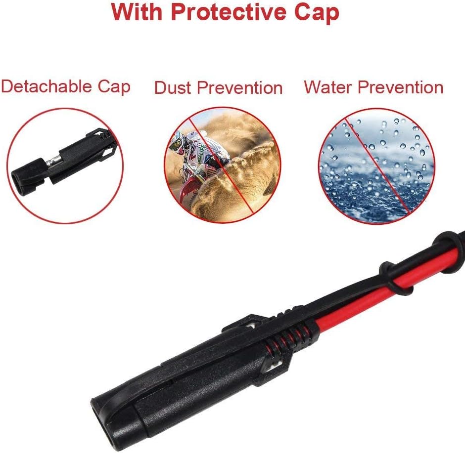 2ftモーターサイクルバッテリー充電器ケーブルSae to o-Ring端子クイック切断アセンブリ延長ケーブル