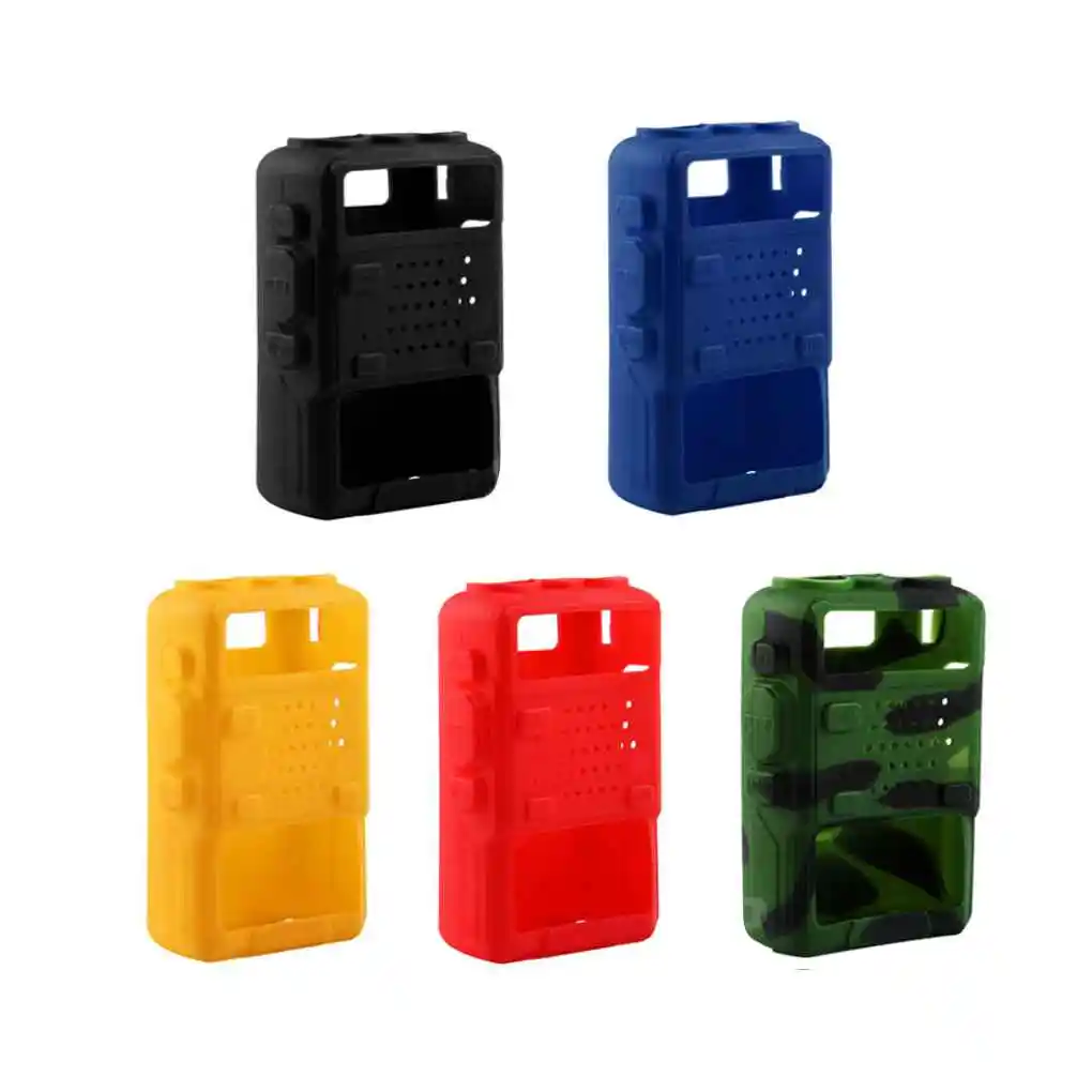 Funda protectora de silicona suave para Walkie Talkie, 5 colores, para Baofeng UV-5R UV-5RA UV-5R Plus UV-5RE UV-5RC F8