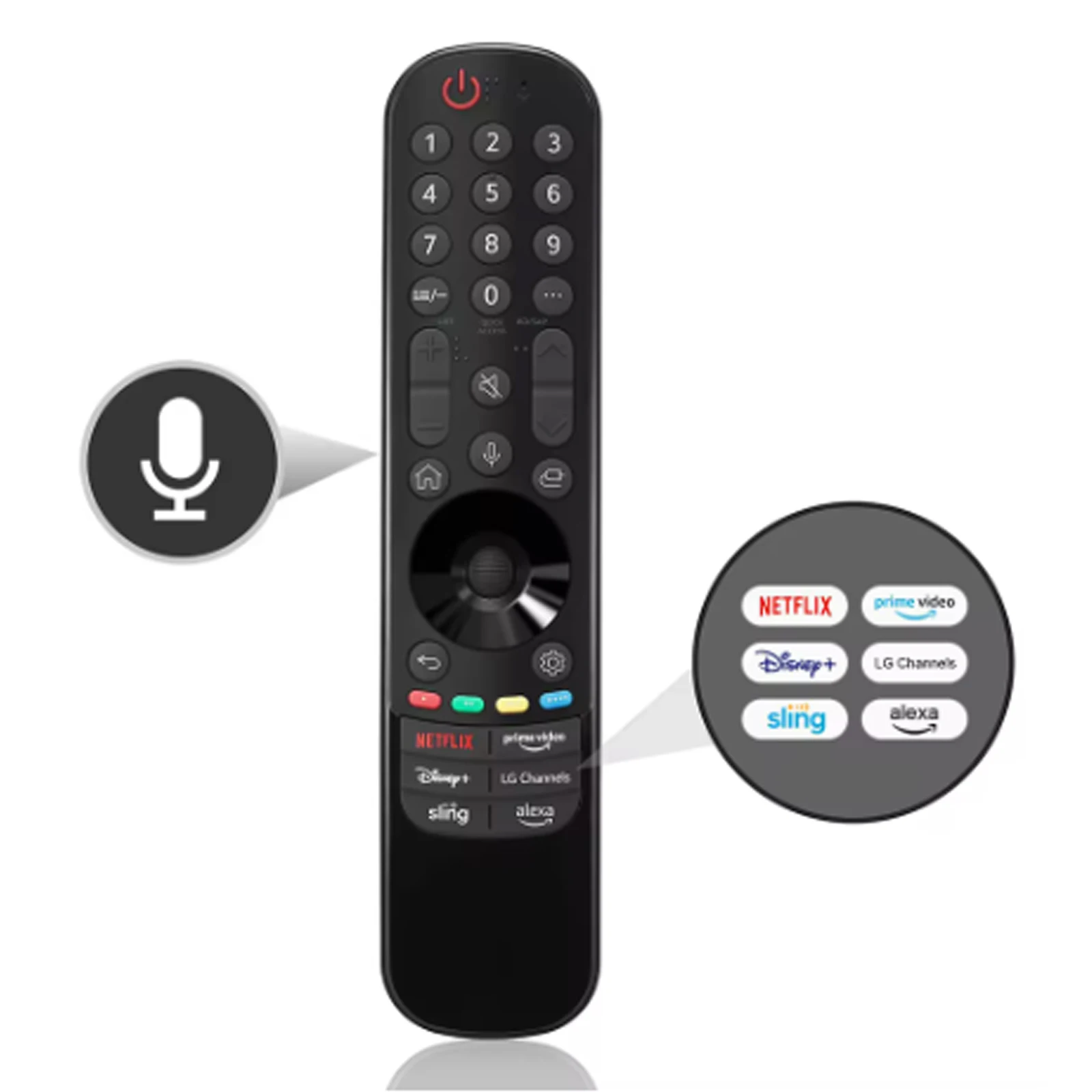 Mando a distancia mágico por voz de repuesto para Smart TV 2021-2023 con puntero y ratón volador con Netflix/Prime Video/Sling/Alexa