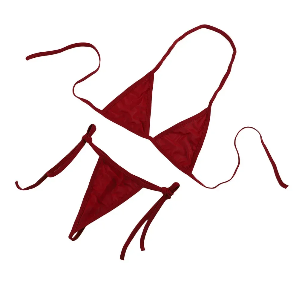 Femmes Sexy Lingerie maillot de bain Bikini 2 pièces soutien-gorge avec cravate côté string maillots de bain maillot de bain Microbikini maillot de bain