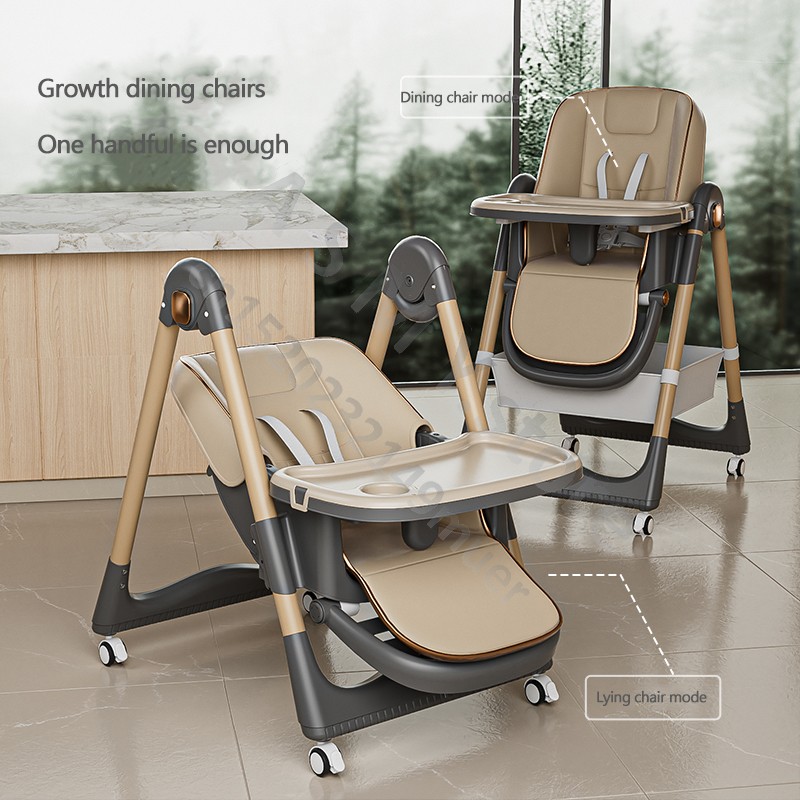 Silla de comedor elevada para bebé, silla de comedor plegable multifuncional para niños, cómoda silla de comedor para comer para bebé, sillón reclinable para bebé