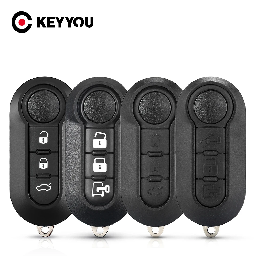 Keyyou capa dobrável para chave remota de carro, 3 botões, para fiat 500 panda punto bravo ducato peugeot boxer citroen jumper sip22 lâmina