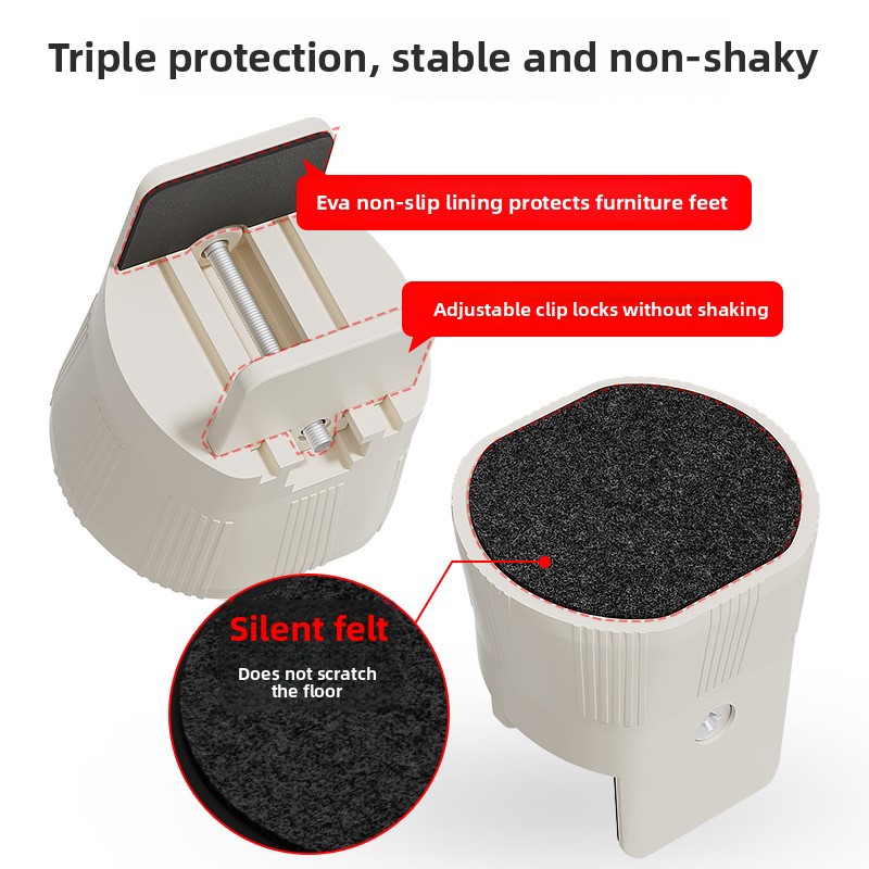 One or four   Adjustable Height Table Foot Pad Clipboard Style Bed Foot Sofa Furniture Base Pad High Block Support Elevated