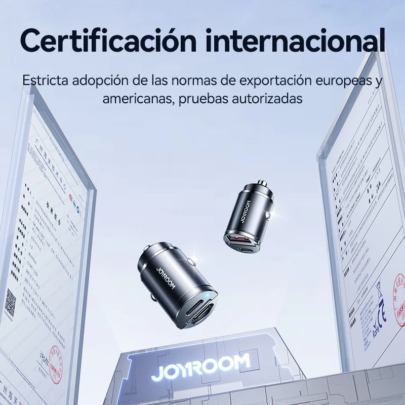 Joyroom-cargador de coche con anillo de tracción, 30W, USB tipo C, puertos rápidos duales, carga rápida, Mini adaptador de cargador de teléfono para coche, accesorios para coche PD QC