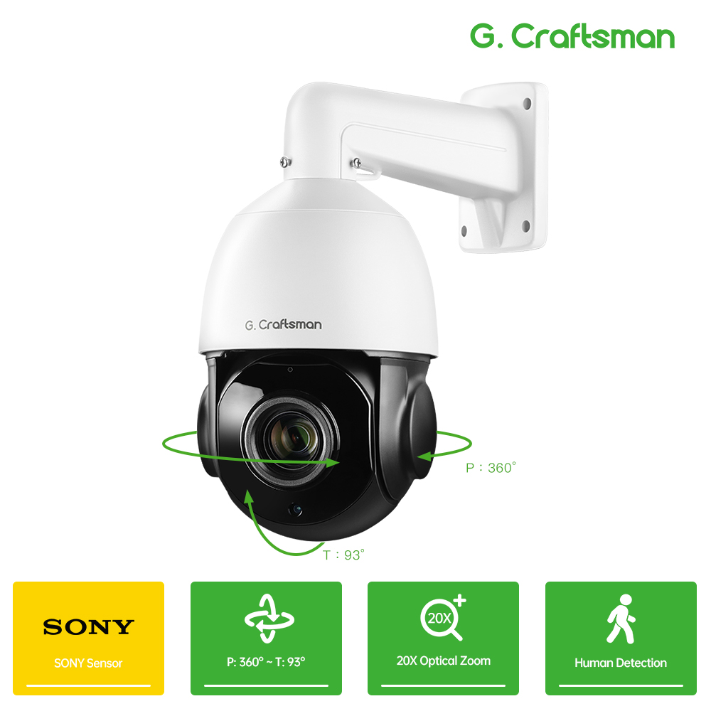 XMEYE 6.0MP,IP-камера, POE ,20X, PTZ , Dome ,S-ONY IMX335, обнаружение человека, оптический зум, IR 60M, CCTV Security G.Craftsman